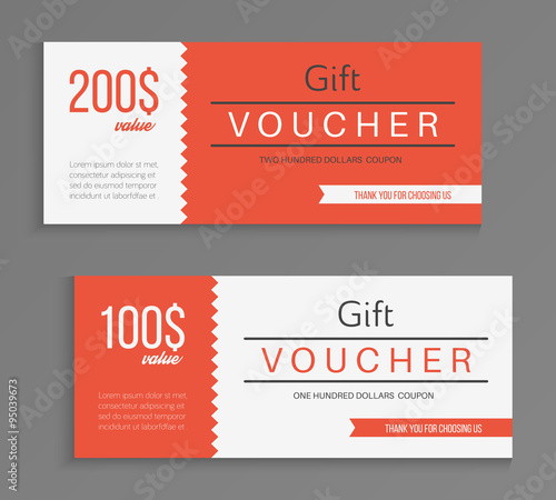 Gift voucher template. Vector illustration.