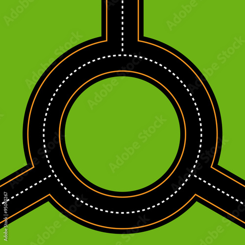 Empty junction, roundabout, asphalt road vector