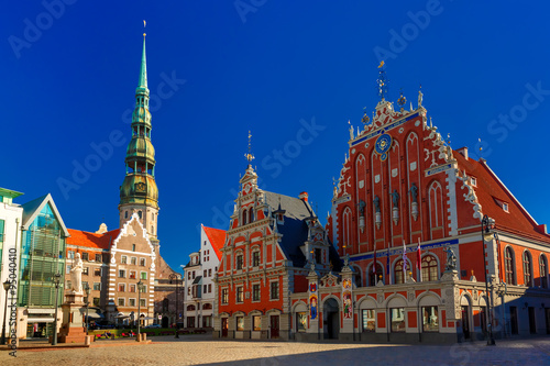 City Hall Square in the Old Town of Riga, Latvia