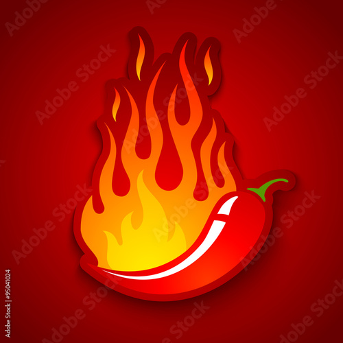 chili pepper in fire