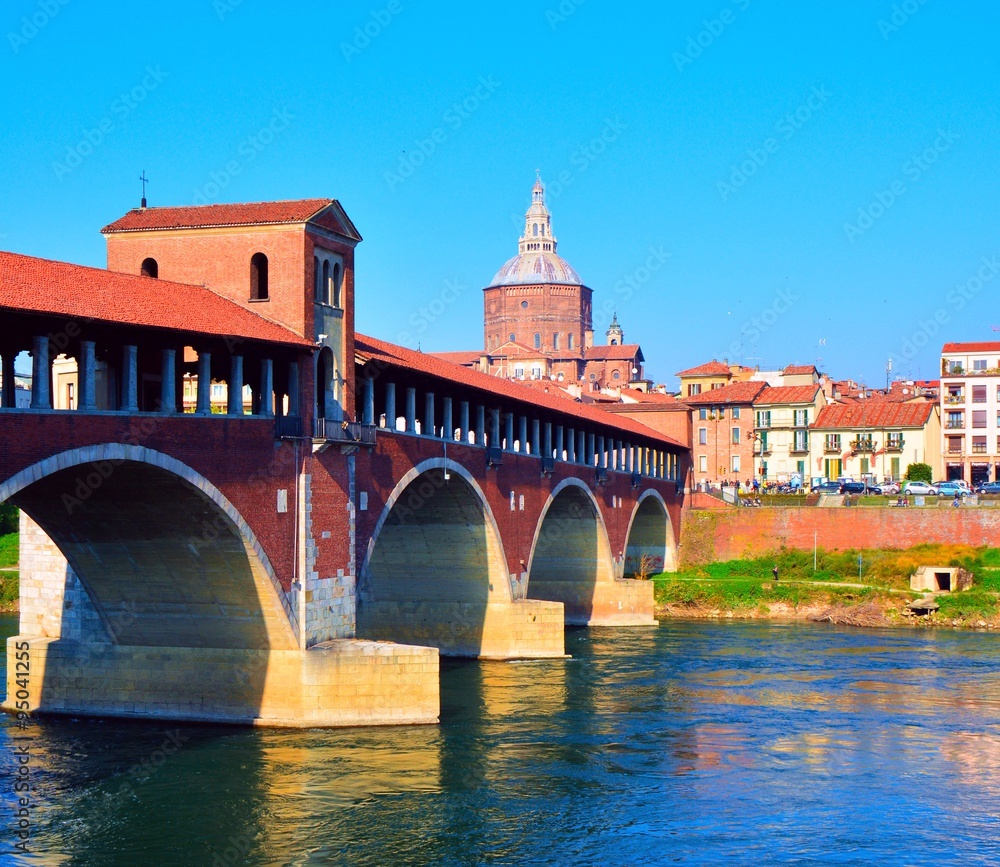 le fameux pont de pavie, dans la lombardie en italie