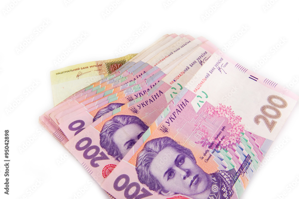 Obraz premium ukrainian hryvnia close up