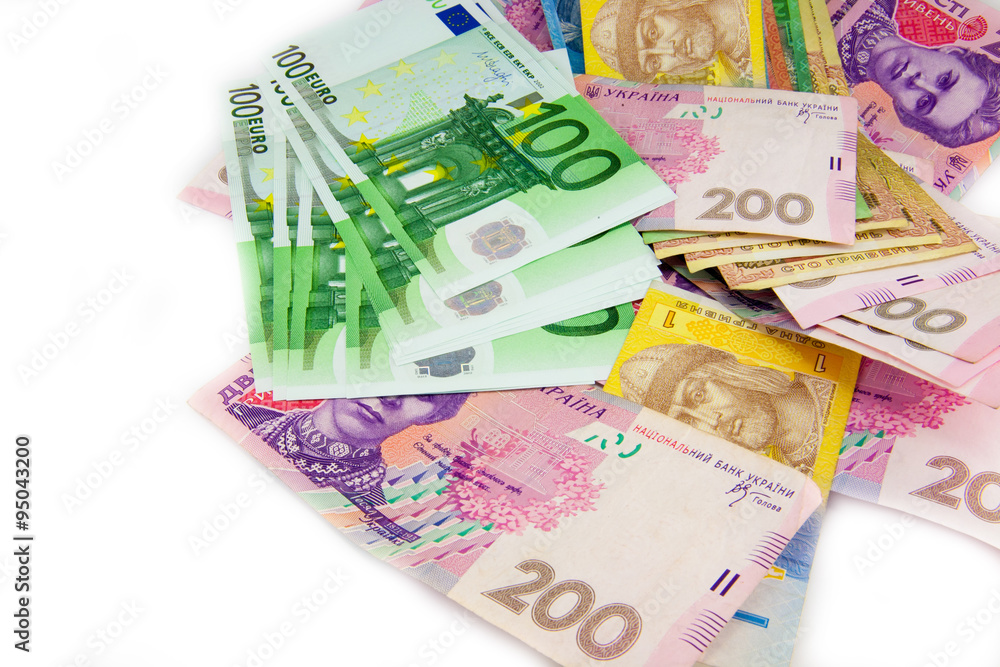 Obraz premium ukrainian hryvnia close up