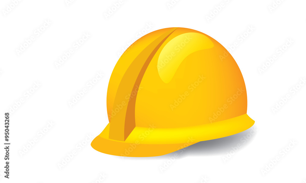 Fototapeta premium Vector illustration of hardhat against white background