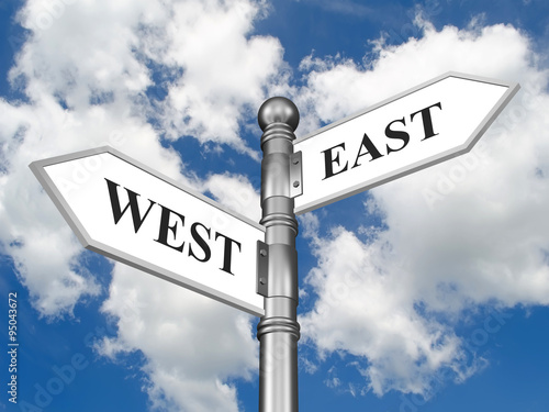 Directional sign East West