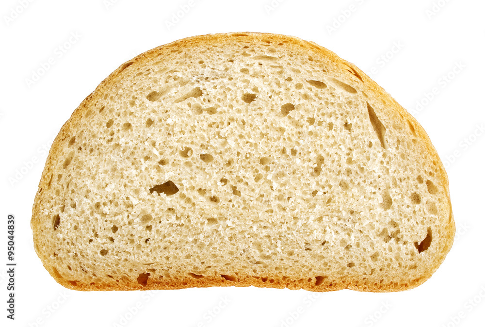 Slice of wheat bread isolated on white background Slice of wheat bread isolated on white background