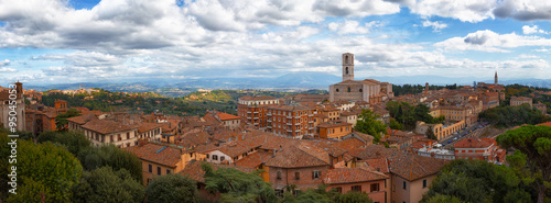Beautiful panoramic view of the ancient city of Perugia. Umbria, Italy