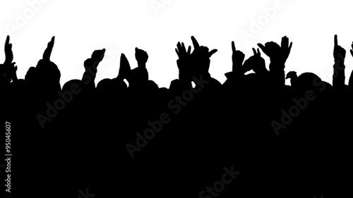 Cheering crowd silhouette