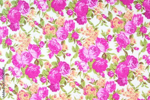 Fabric textile pattern with floral ornament for background