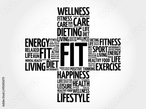 FIT word cloud  health cross concept