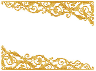 Ornament elements, vintage gold floral designs