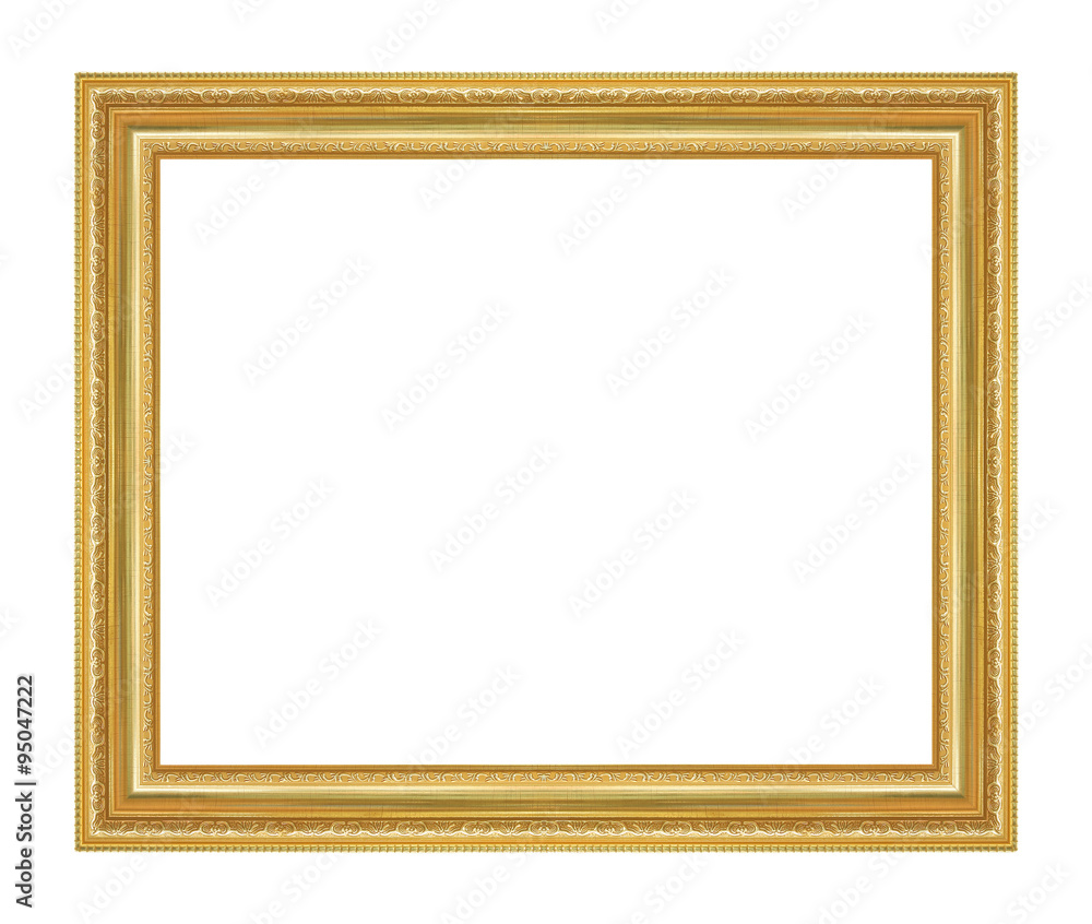 The antique gold frame on the white background The antique gold frame on the white background