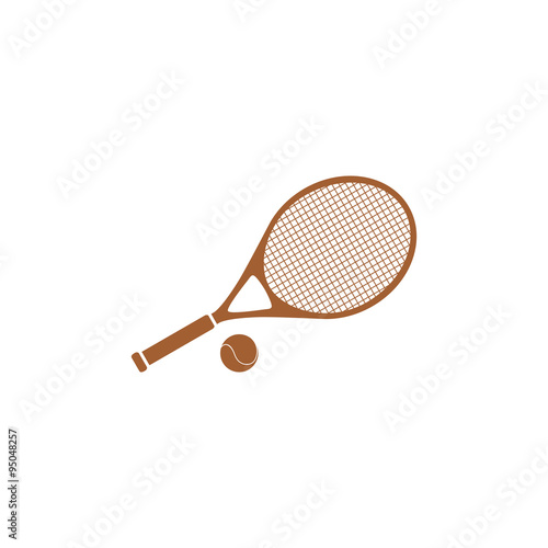 Icon racket with the ball for tennis.