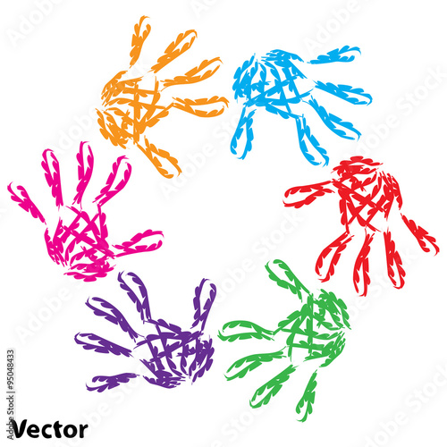 Vector conceptual child hand circle