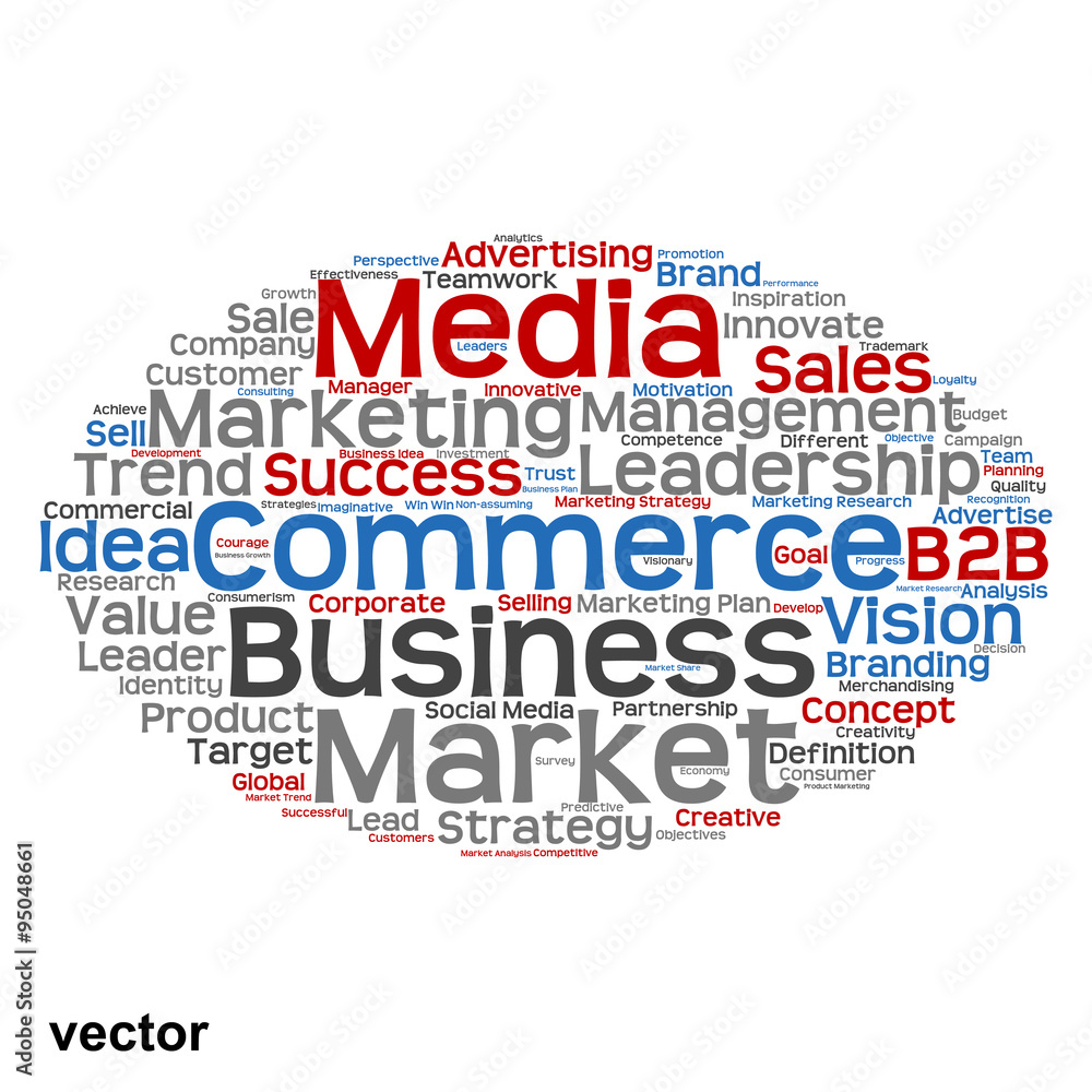 Vector conceptual business marketing word cloud Vector conceptual business marketing word cloud