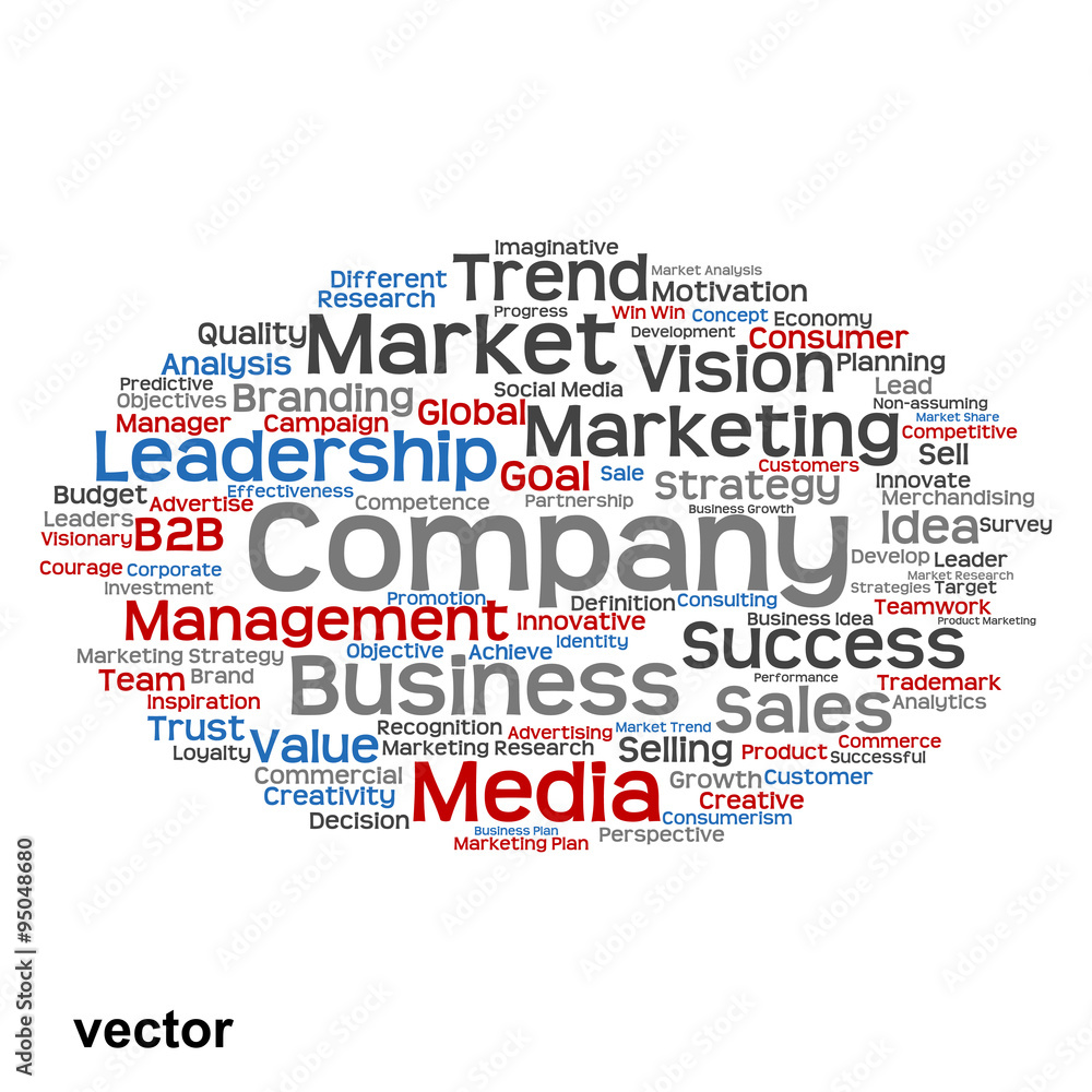 Vector conceptual business marketing word cloud Vector conceptual business marketing word cloud