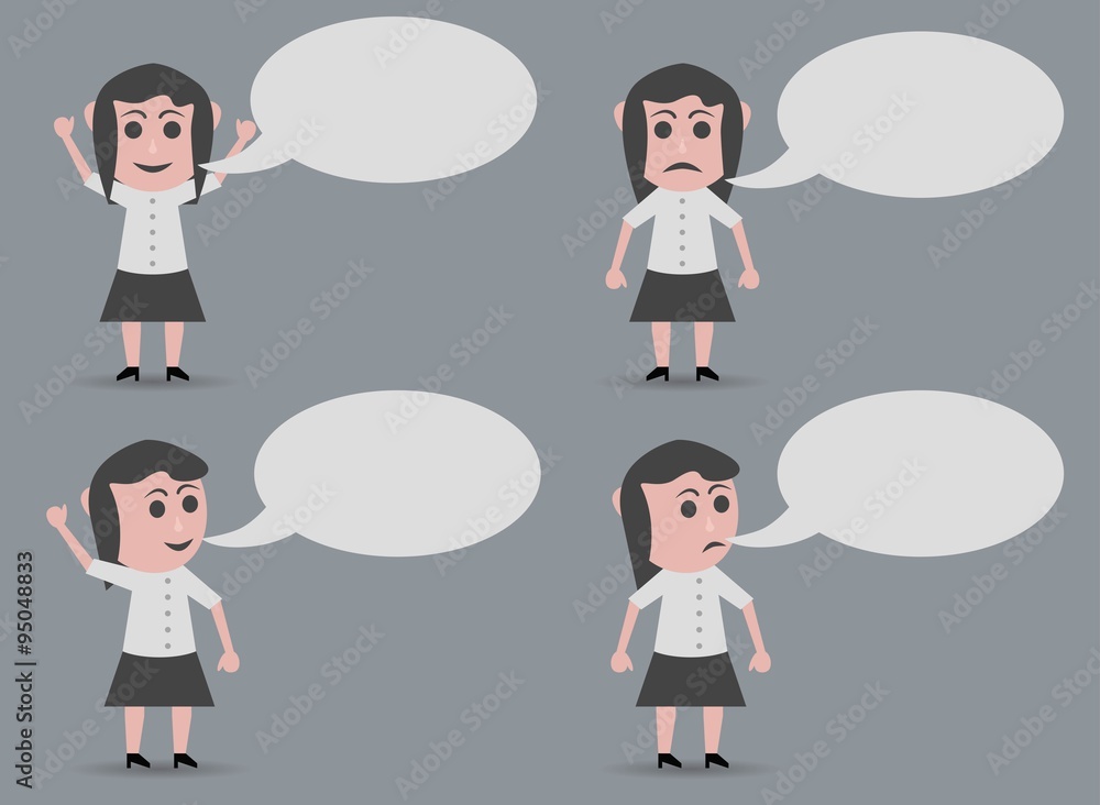 Obraz premium sad and happy woman talking