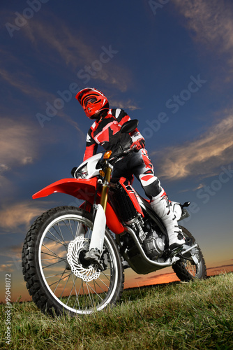 Fototapeta Naklejka Na Ścianę i Meble -  Man Ridond Motorcycle