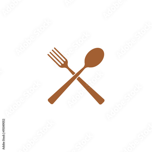 Icon spoon with a fork. © wladislawka