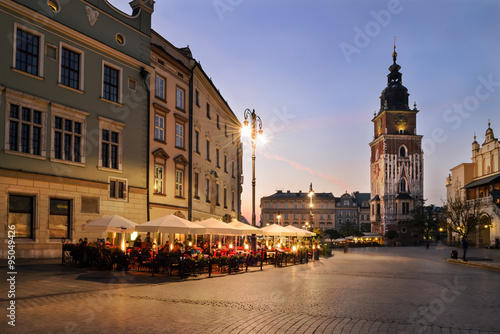 Fototapeta Naklejka Na Ścianę i Meble -  tower of the town hall on the Krakow Market Square