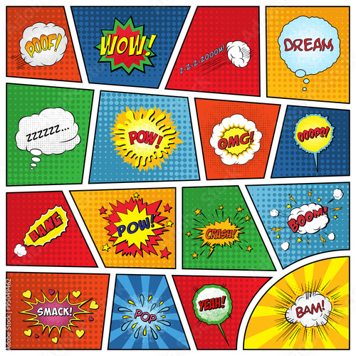 Set of comic sound effects