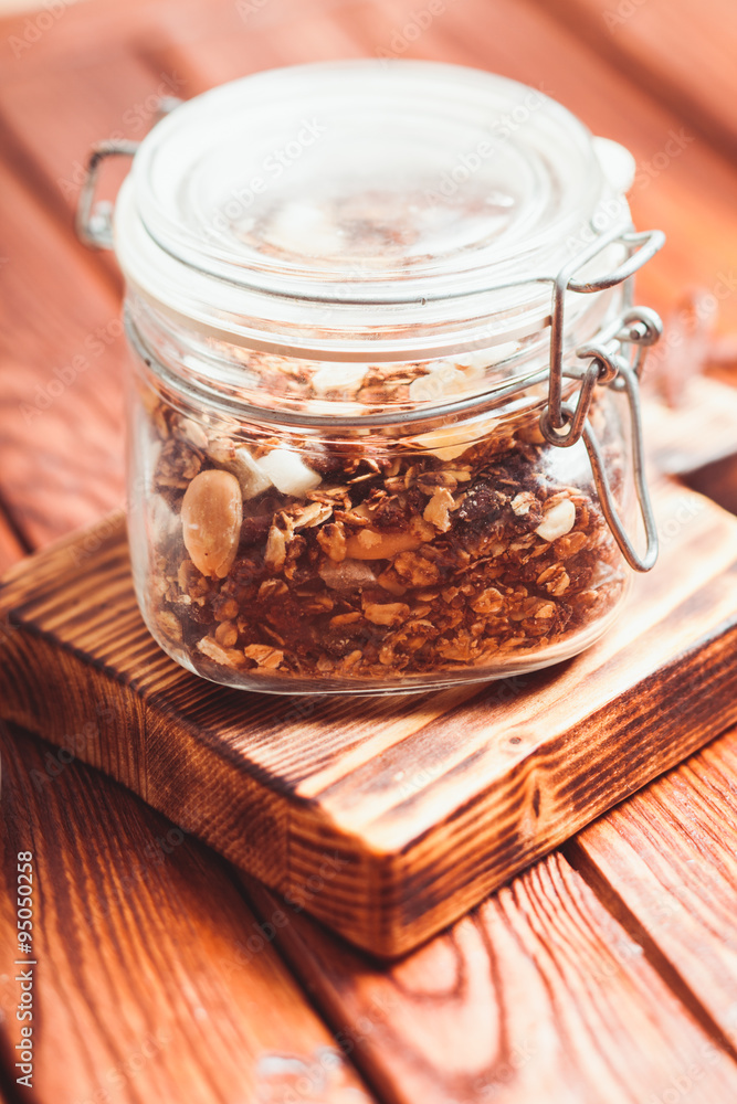 Granola in jar Granola in jar
