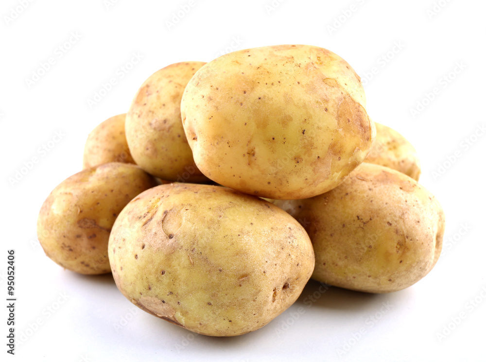 young potatoes isolated on white young potatoes isolated on white