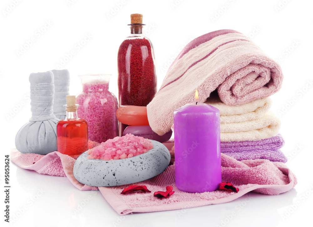 Spa treatments isolated on white Spa treatments isolated on white