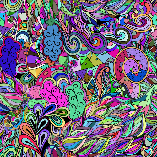 Tracery loops, doodle wind pattern. Mehendi paisley, stem, spiral, wave. Bud mehndi design. Handmade texture, curved doodling design. Good for site background, textile, printing. Vector.