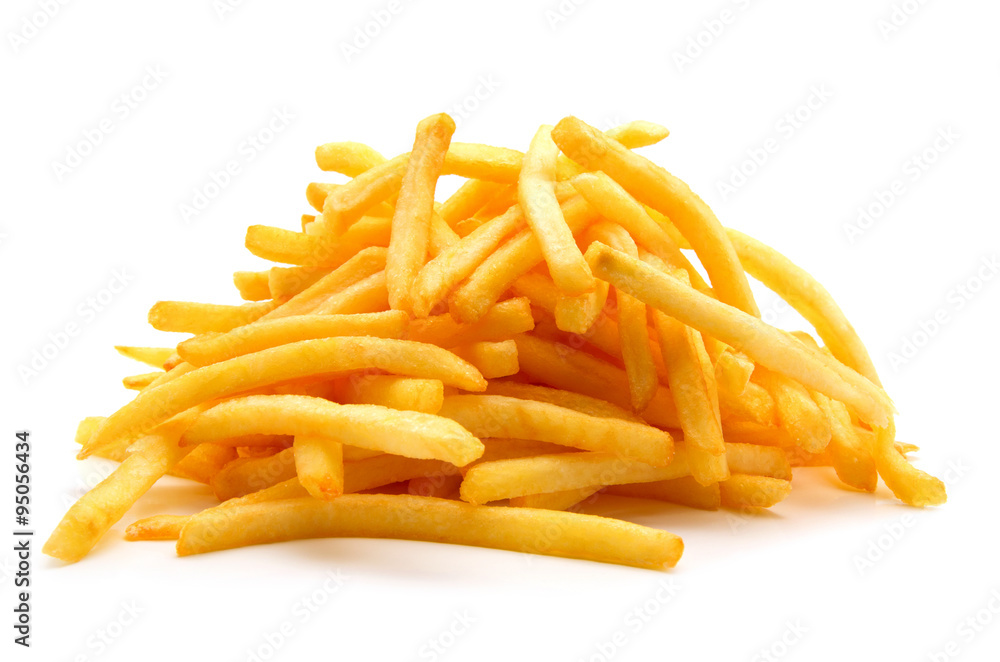 potato fry on white isolated background potato fry on white isolated background