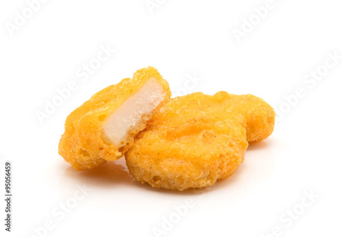 Chicken nuggets isolated on white background