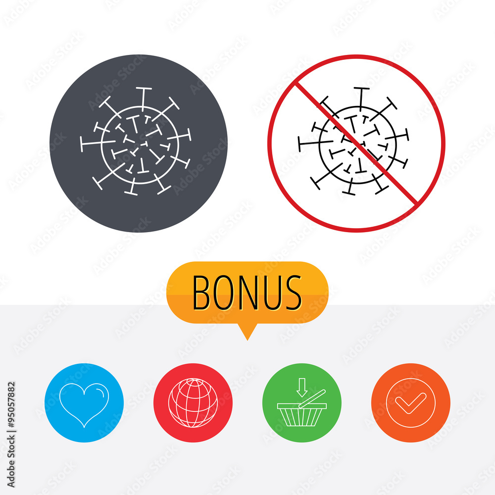 Obraz premium Virus icon. Molecular cell sign.