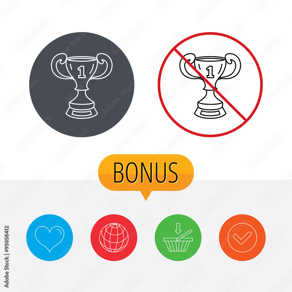 Winner cup icon. Award sign. Winner cup icon. Award sign.