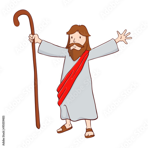 Jesus Christ The Shepherd With Open Arms