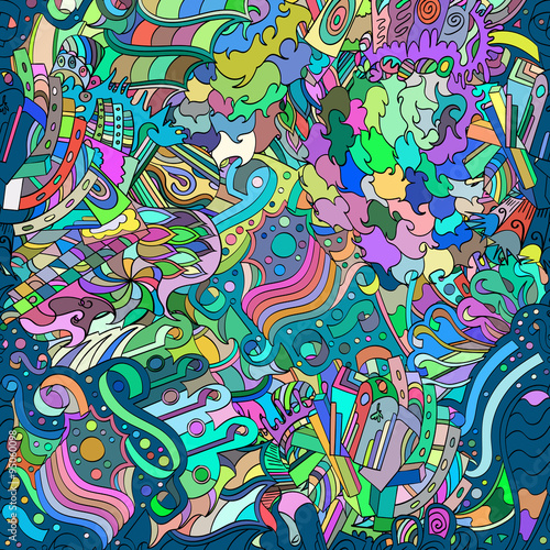 Pattern, symbolizing the subconscious. Scraps of thought, spikes, hooks show the world of the unconscious. It symbolizes fears, dreams, fantasies. Color.