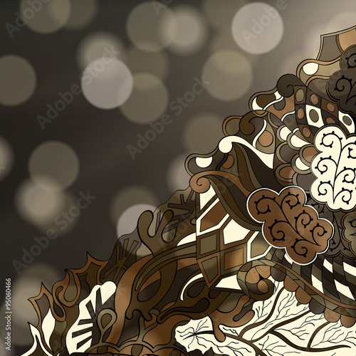 Tracery calming pattern. Mehendi design. Neat even brown harmonious doodle texture. Algae sea motif. Indifferent discreet. Ambitious bracing usable, curved doodling mehndi. Vector.