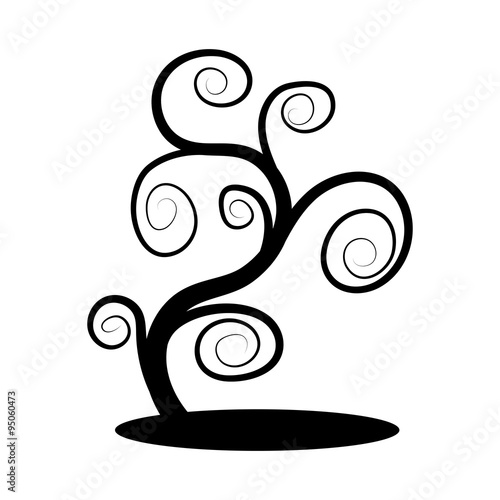 Black tree with curly branches