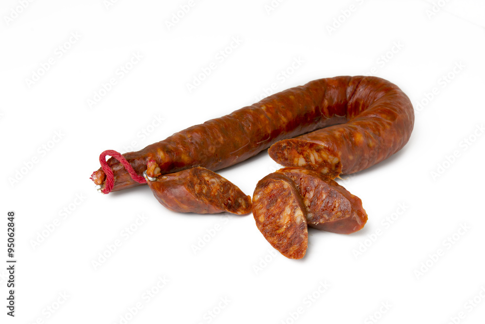 tasty sausage sliced sausage on isolated background tasty sausage sliced sausage on isolated background