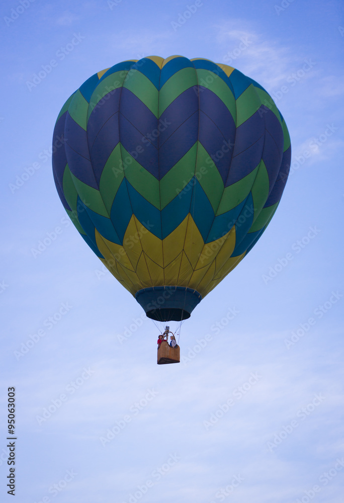 Fototapeta premium Blue Hot Air Balloon on Summer Day