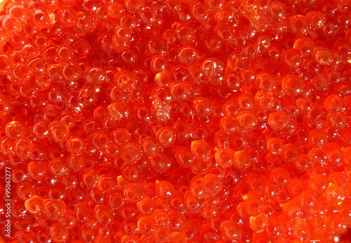 red  caviar, macro shot , focus on a center