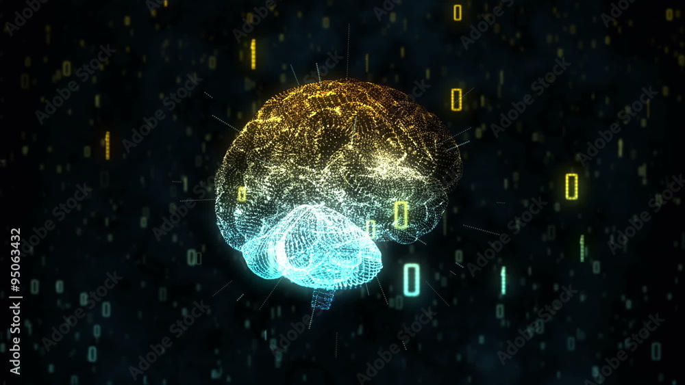 Digital computer brain in binary cloud Digital computer brain in binary cloud