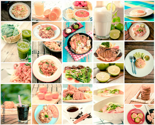 collage of food