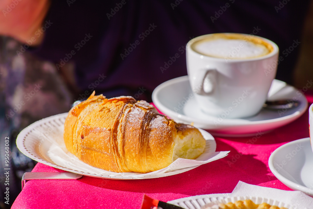 coffee with croissant coffee with croissant
