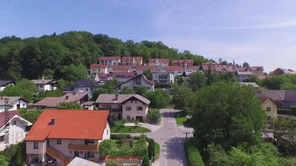 AERIAL: Flying over beautiful luxury suburban neighborhood AERIAL: Flying over beautiful luxury suburban neighborhood