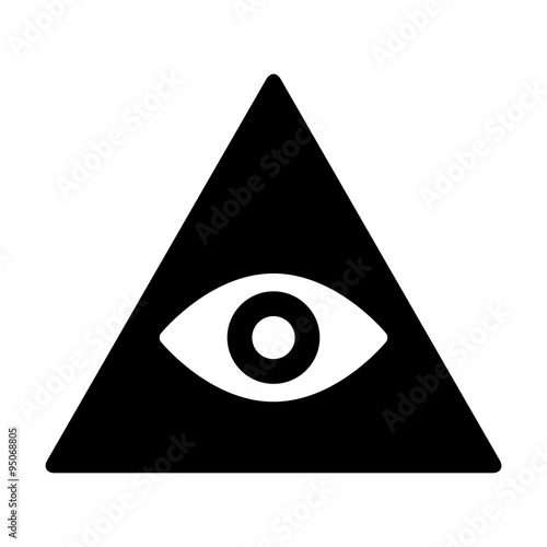 Eye of providence or all-seeing eye of God flat icon for apps and websites
