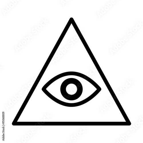 Eye of providence or all-seeing eye of God line art icon for apps and websites