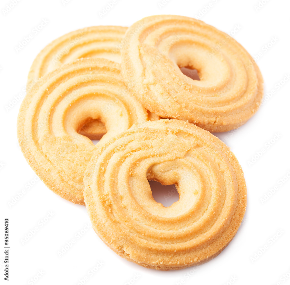 Fototapeta premium rings biscuits pile isolated on a white background