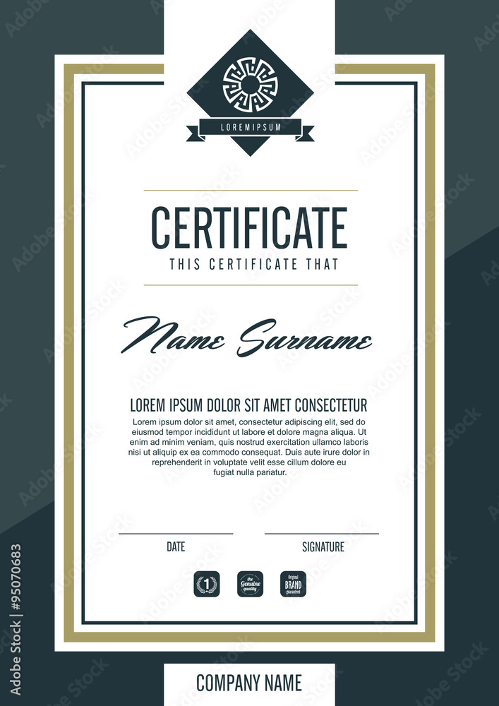 certificate template with clean and modern pattern,Vector illustration