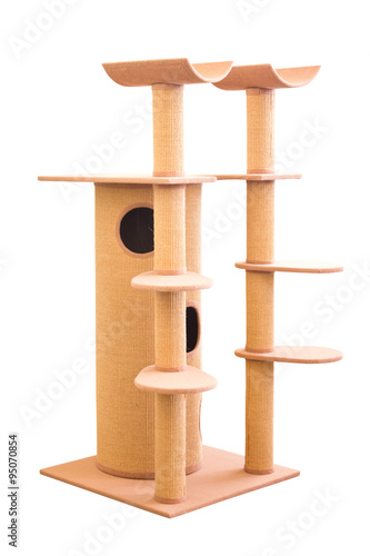 Huge cat house isolated on white.