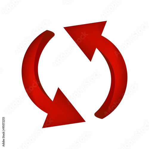 Arrow symbol, red icon clipart business concept. Vector illustration isolated on white background.